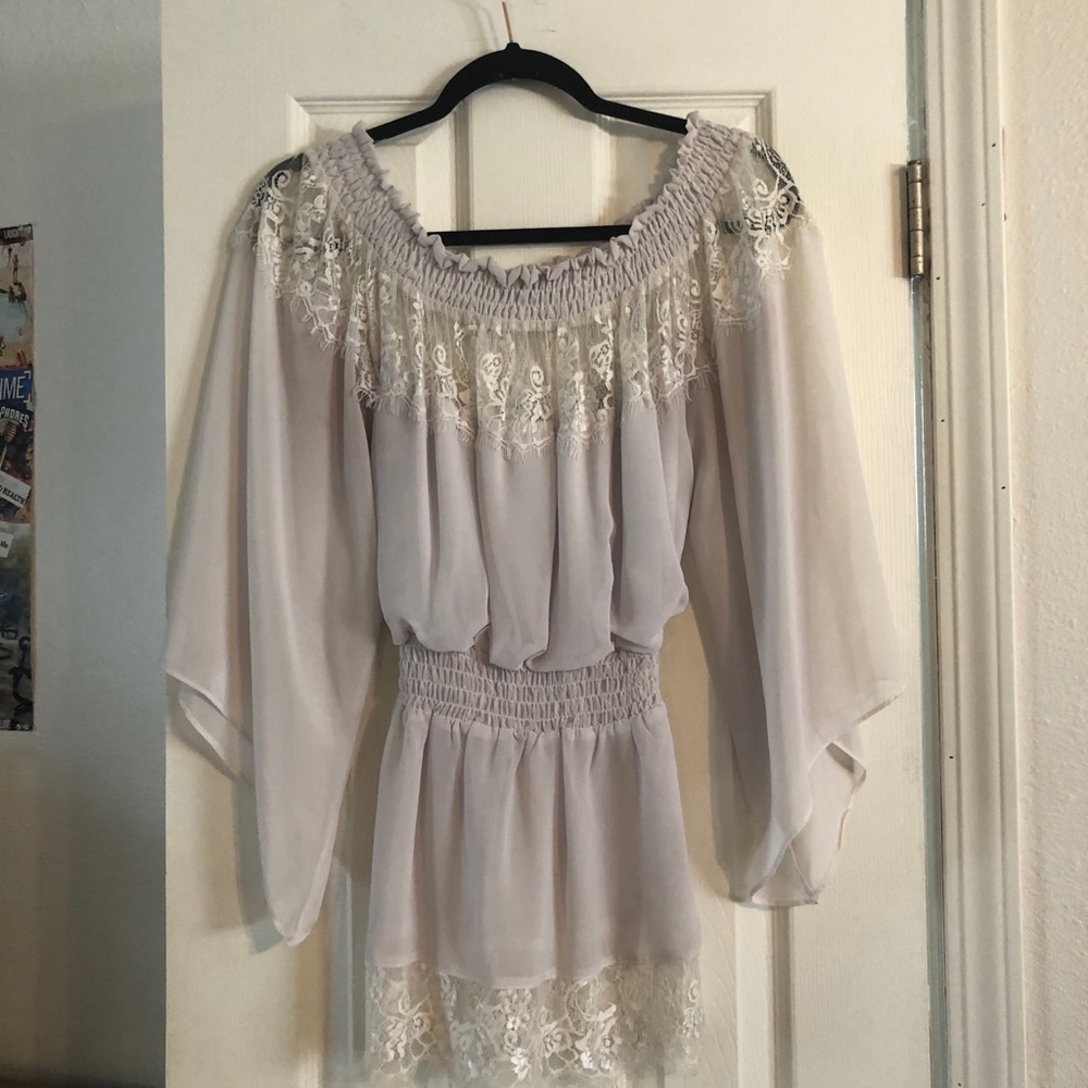 Off the shoulder blouse with angel sleeves